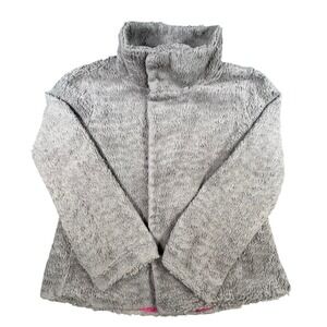 Patagonia Pelage Fleece Jacket Women L Gray Sherpa Faux Fur Funnel Neck Full Zip